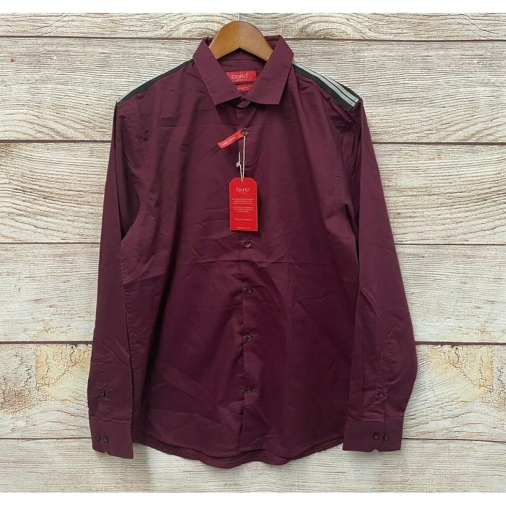 Bruno Shirt Mens Size XLarge Port Stripe Shoulder Modern Fit Button Down New XL